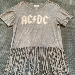 AC/DC fringe t-shirt grey size XXL